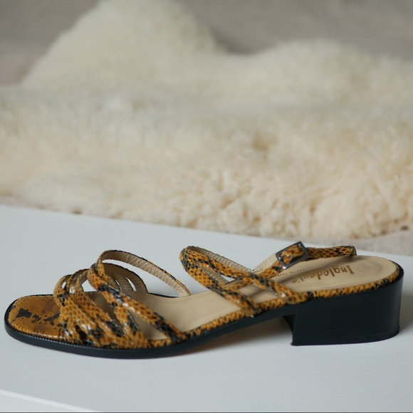 Ingledews Leather Snakeprint Sandals - Picture 3 of 6